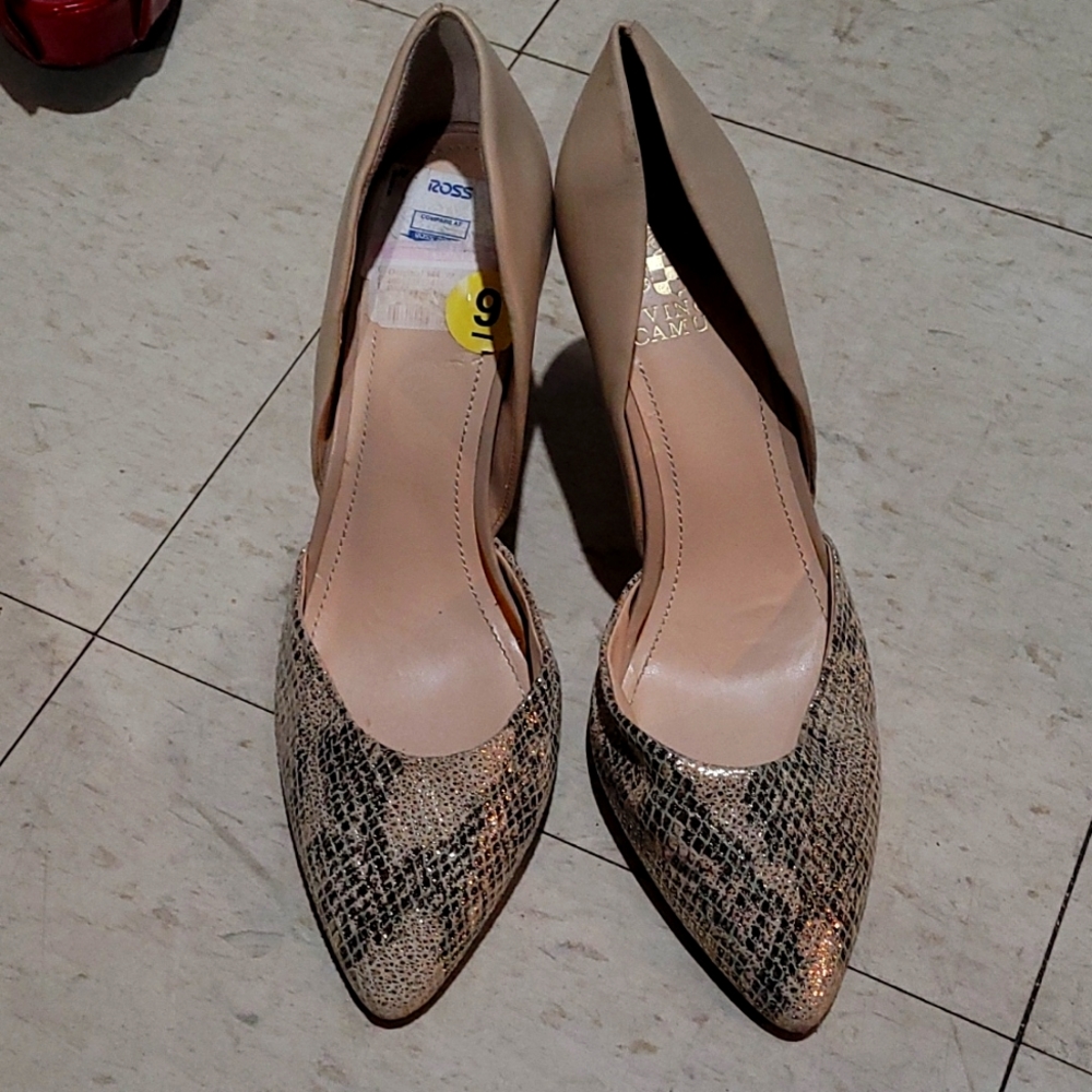 vp-dessy nude shimmer snake skin heels